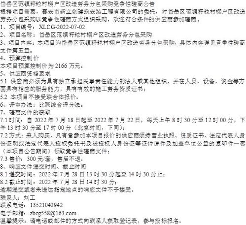 岱岳區(qū)范鎮(zhèn)籽粒村棚戶區(qū)改造勞務(wù)分包采購(gòu)競(jìng)爭(zhēng)性磋商公告